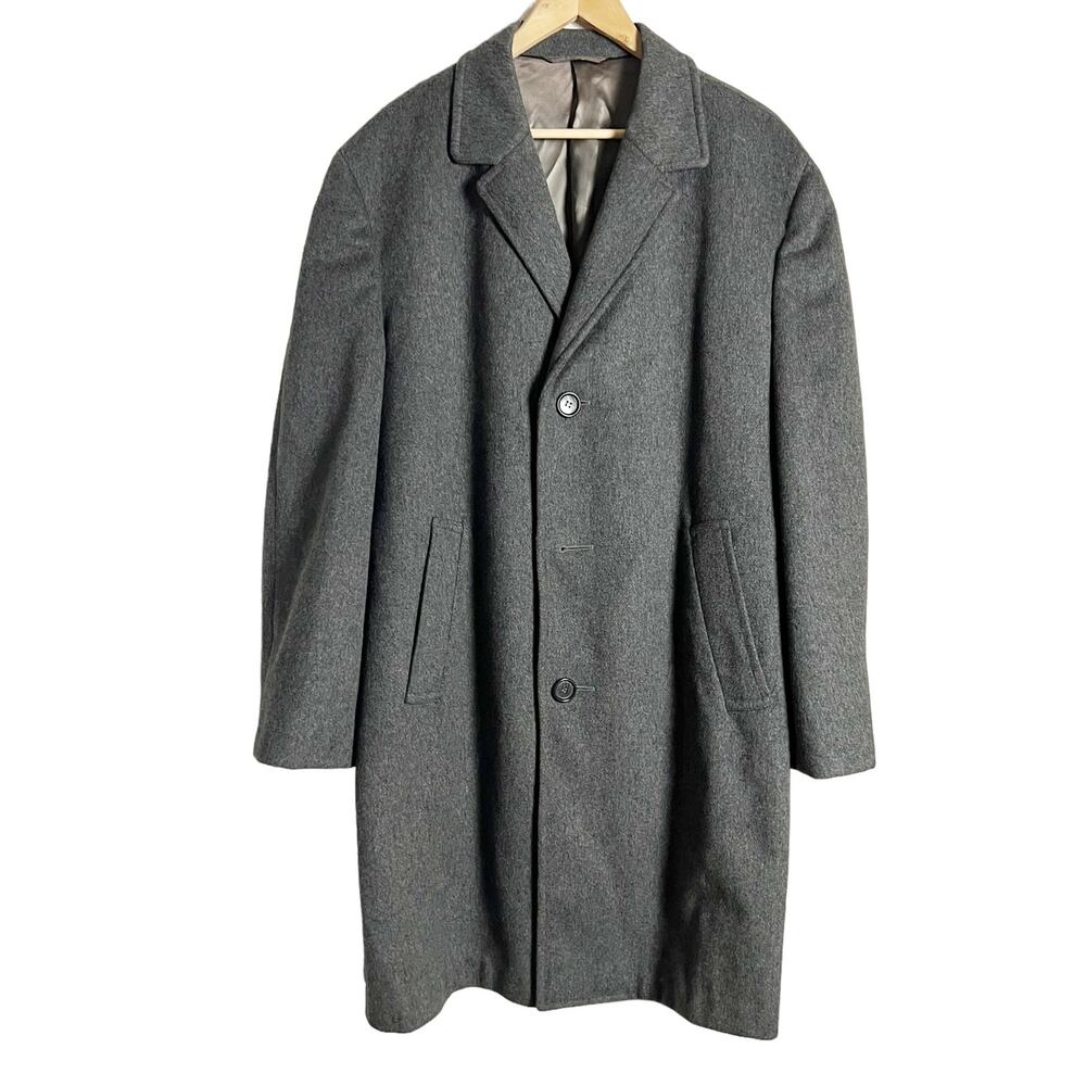 Burton Vintage Tailored Men’s Gray Wool Single Breasted Overcoat Size 40